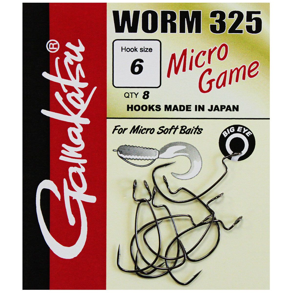Hameçons Gamakatsu Worm 325 Micro Game