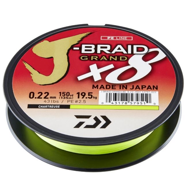 Tresse Daiwa J-Braid Grand X8 Braided Line Chartreuse 2700m