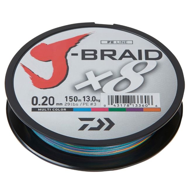 Tresse Daiwa J-Braid X8 Braided Line Multi Colour 1500m