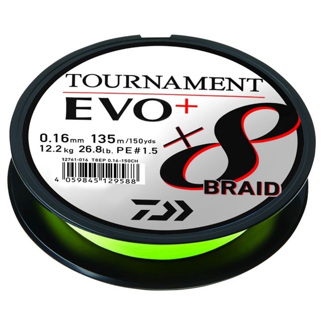 Tresse Daiwa Tournament X8 EVO+ Braided Line Chartreuse 2700m