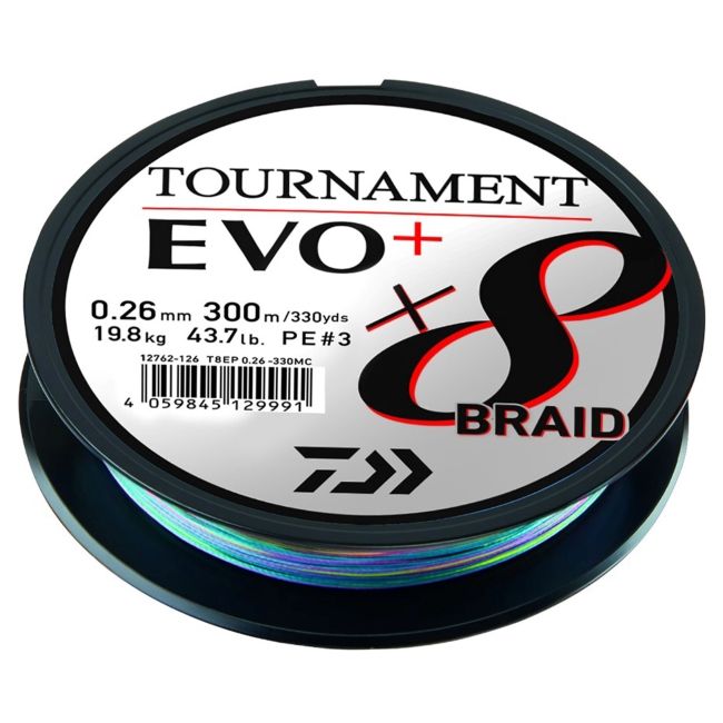 Tresse Daiwa Tournament X8 EVO+ Braided Line Multi Colour 3000m