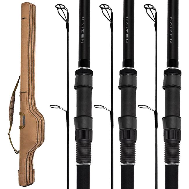 Canne Carpe Korda Kaizen Platinum Carp Rod Set 3 Inc FREE Divide Holdall 13ft