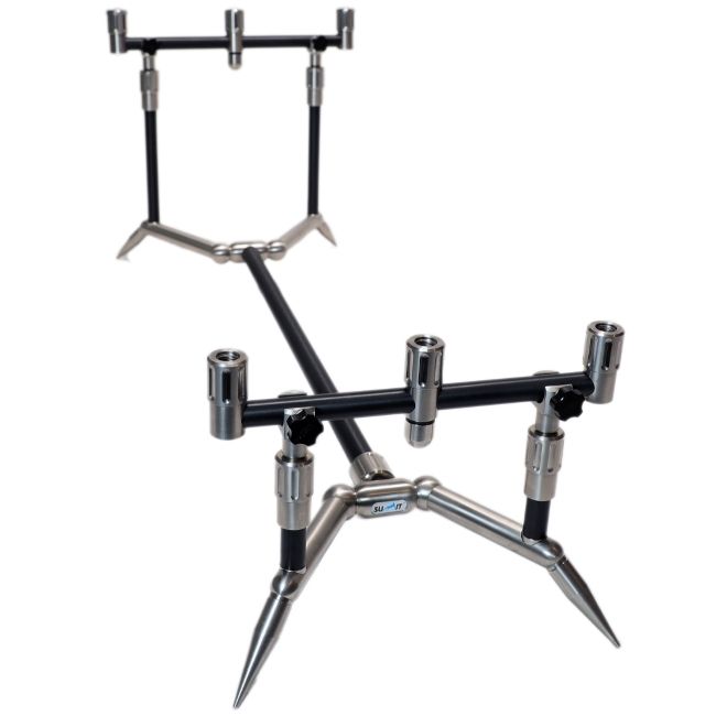 Summit Tackle Black Aluminium & Stainless Low Pro 3 Rod Mini Pod Kit