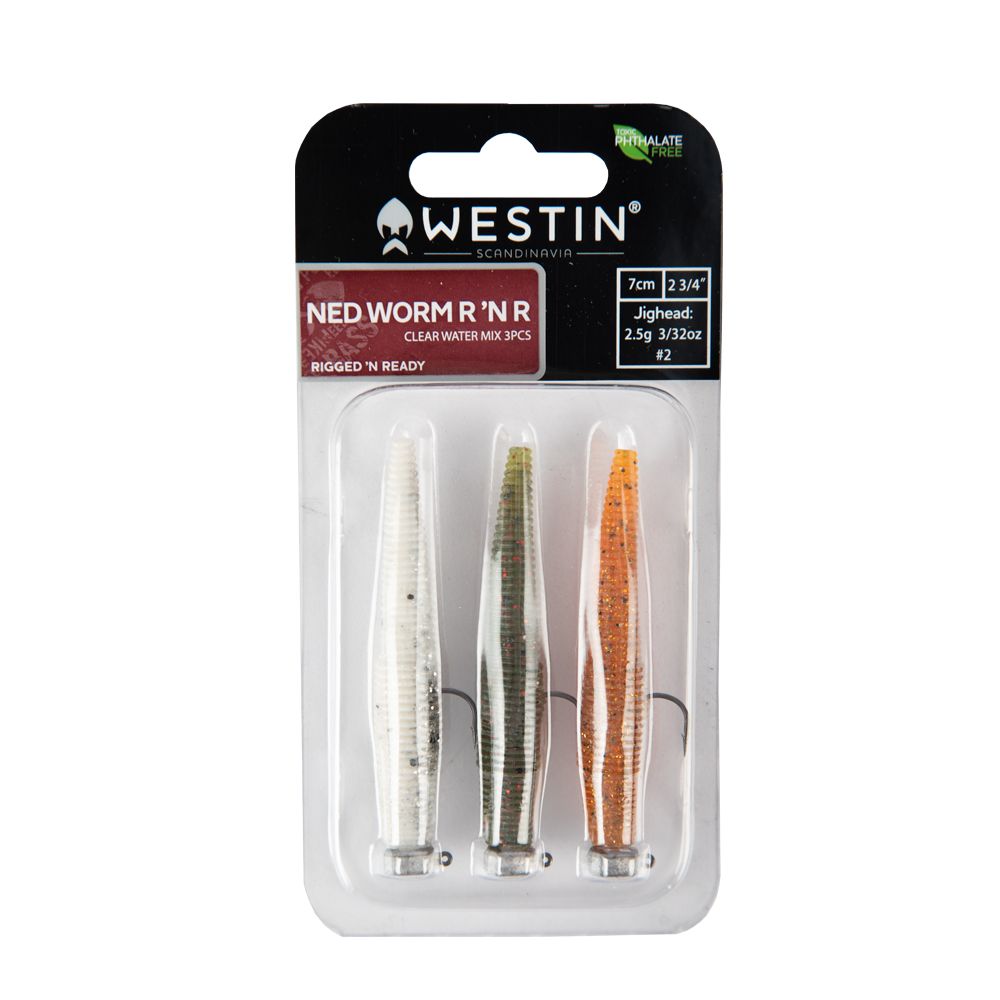 Leures Westin Ned Worm R 'N R Lures - Clear Water Mix