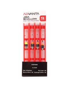 Advanta Pre Tied Pole Rigs - Jiga Shallow, Size: 4x14, Quantity: 4 Pack