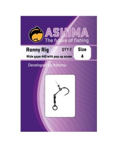 Ashima 440 Wide Gape Fishing Ronny Rig With Pop Up Screw