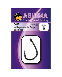 Ashima C415 Indispensible Carp Fishing Hooks Barbless