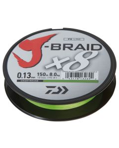 Daiwa J-Braid X8 Braided Line Chartreuse 150m