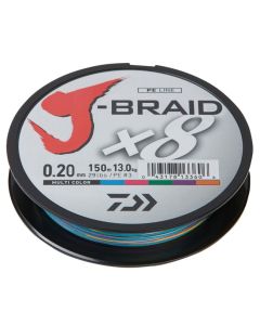 Daiwa J-Braid X8 Braided Line Multi Colour 1500m