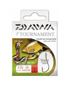 Daiwa Tournament Bronzed Worm Hooks To Nylon 60cm