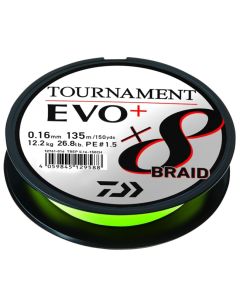 Daiwa Tournament X8 EVO+ Braided Line Chartreuse 135m