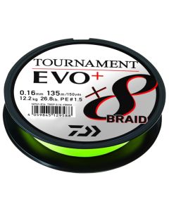 Daiwa Tournament X8 EVO+ Braided Line Chartreuse 270m