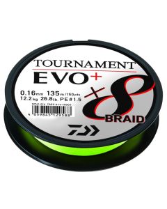 Daiwa Tournament X8 EVO+ Braided Line Chartreuse 900m