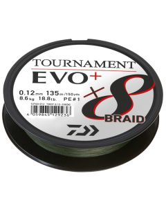 Daiwa Tournament X8 EVO+ Braided Line Dark Green 135m