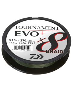 Daiwa Tournament X8 EVO+ Braided Line Dark Green 2700m