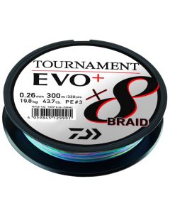 Daiwa Tournament X8 EVO+ Braided Line Multi Colour 1000m