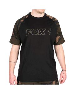 Fox Camo Logo Outline Black T-Shirt