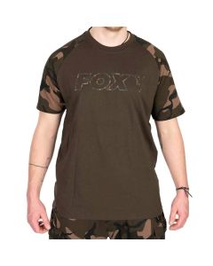 Fox Camo Logo Outline Khaki T-Shirt