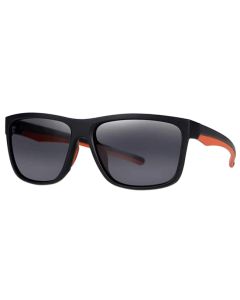 Fox Collection Black Orange Sunglasses - Grey Lens