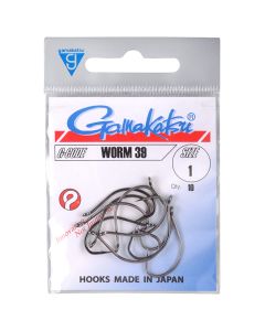 Gamakatsu Worm 39 NS Black Fishing Hooks