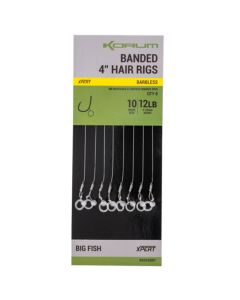 Korum Banded Hair Rigs - 4 Inch - Barbless