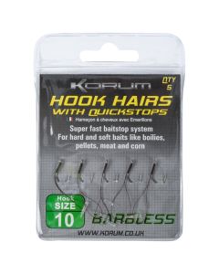 Korum Barbless Hook Hairs with Quickstops
