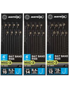 Matrix MXC-3 Eyed Barbless Bait Band Rigs 10cm