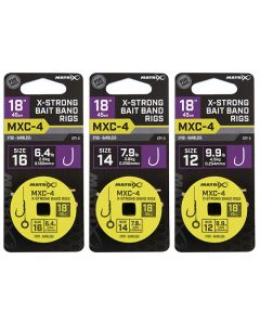 Matrix MXC-4 Eyed Barbless X-Strong Bait Band Rigs 45cm