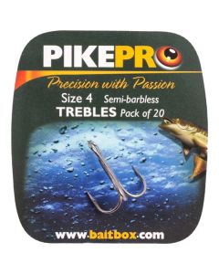 PikePro Semi-Barbed Treble Hooks