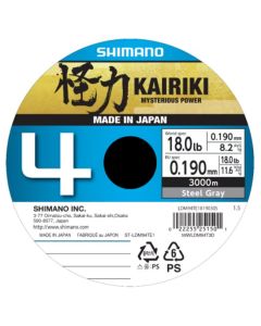 Shimano Kairiki 4 Braided Line 3000m - Steel Gray