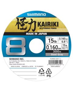 Shimano Kairiki 8 Braided Line 3000m - Steel Gray