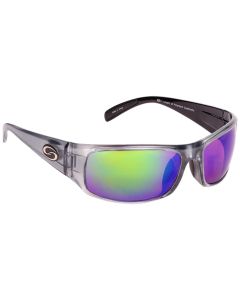 Strike King S11 Optics Okeechobee Shiny Clear Gray Metallic Black Two Tone Frame Multi Layer Green Mirror Amber Base Lens