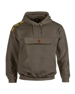 Vass Culture Zipped Chest Pocket Khaki Green Hoodie