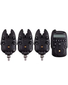 Wolf ICON Qi Fishing Bite Alarm Set & HUBB Receiver, Size: 3 Rod