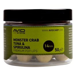 Avid Carp Premium Pop Ups - Monster Crab Tuna & Spirulina