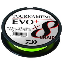 Daiwa Tournament X8 EVO+ Braided Line Chartreuse 135m