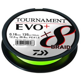 Daiwa Tournament X8 EVO+ Braided Line Chartreuse 270m