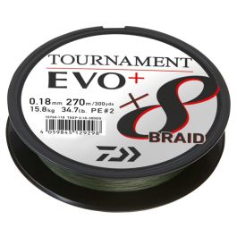 Daiwa Tournament X8 EVO+ Braided Line Dark Green 270m