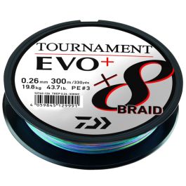 Daiwa Tournament X8 EVO+ Braided Line Multi Colour 1000m