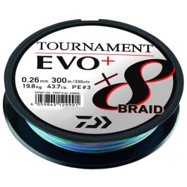 Daiwa Tournament X8 EVO+ Braided Line Multi Colour 300m