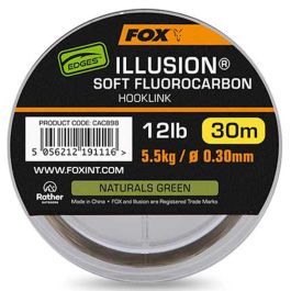 Fox Edges Illusion Soft Fluorocarbon Hooklink Naturals Green 30m