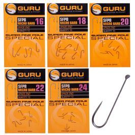 Guru Super Fine Pole Barbed Hooks