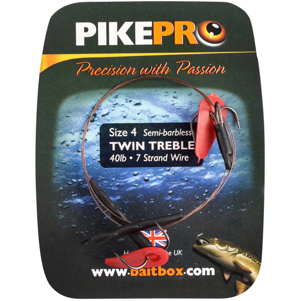 Pike Pro Twin Treble Semi Barbed Traces