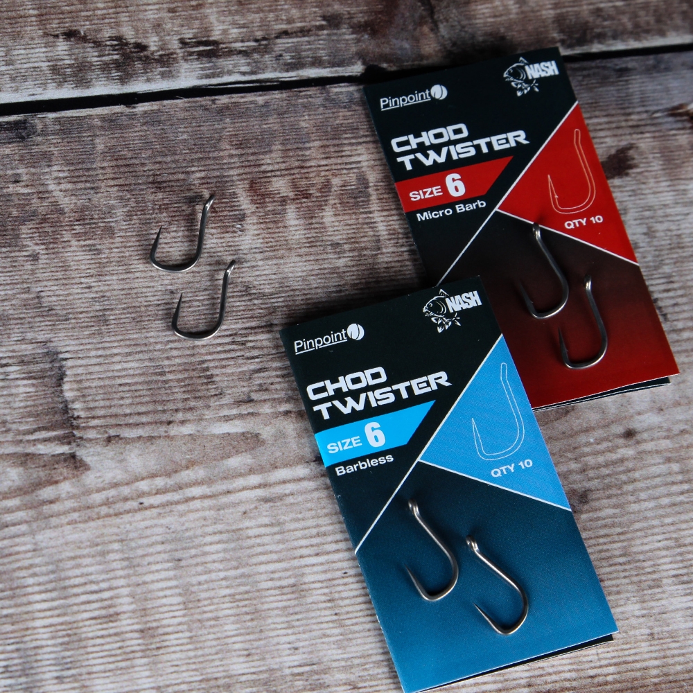 Nash Pinpoint Chod Twister Hooks On Wood